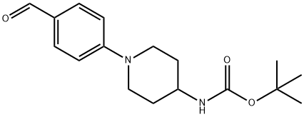 (1-(4-甲酰基苯基)哌啶-4-基)氨基甲酸叔丁酯结构式