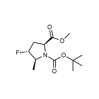 1-(叔丁基)2-甲基(2S,4R,5S)-4-氟-5-甲基吡咯烷-1,2-二羧酸酯结构式