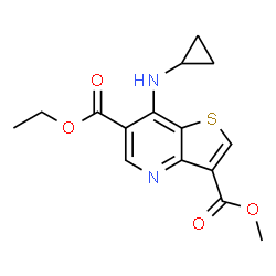 6-乙基 3-甲基 7-(环丙基氨基)噻吩并[3,2-b]吡啶-3,6-二甲酸基酯结构式