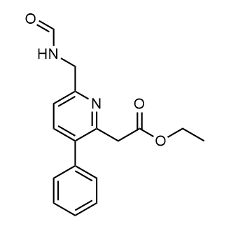 2-[6-(甲酰胺甲基)-3-苯基-2-吡啶基]乙酸乙酯结构式