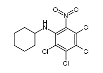 1.2.3.4-Tetrachlor-5-cyclohexyl-amino-6-nitro-benzol Structure
