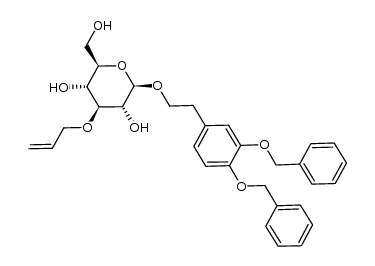 3,4-di(benzyloxy)phenethyl 3-O-allyl-β-D-glucopyranoside Structure