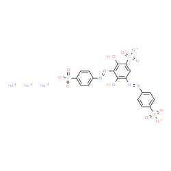 trisodium 2,4-dihydroxy-3,5-bis[(4-sulphonatophenyl)azo]benzenesulphonate Structure