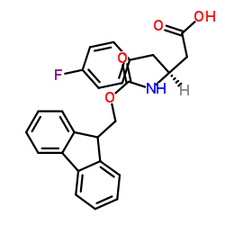 (S)-N-芴甲氧羰基-3-氨基-4-(4-氟苯基)丁酸结构式