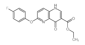 1,5-Naphthyridine-3-carboxylicacid, 6-(4-fluorophenoxy)-1,4-dihydro-4-oxo-, ethyl ester结构式
