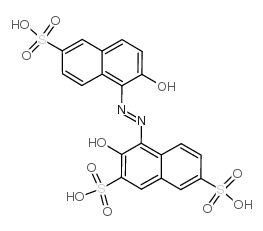 1-(2-羟基-6-磺基-1-萘偶氮)-2-萘酚-3,6-二磺酸结构式