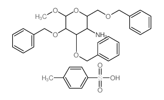 6-methoxy-4,5-bis(phenylmethoxy)-2-(phenylmethoxymethyl)oxan-3-amine; 4-methylbenzenesulfonic acid结构式