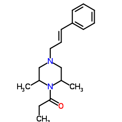 1-{2,6-Dimethyl-4-[(2E)-3-phenyl-2-propen-1-yl]-1-piperazinyl}-1-propanone结构式