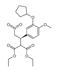 diethyl (R)-2-(1-(3-(cyclopentyloxy)-4-methoxyphenyl)-2-nitroethyl)malonate Structure