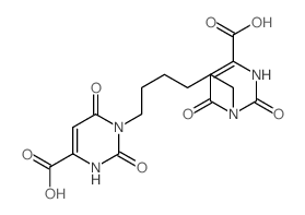 1-[6-(4-carboxy-2,6-dioxo-3H-pyrimidin-1-yl)hexyl]-2,6-dioxo-3H-pyrimidine-4-carboxylic acid结构式