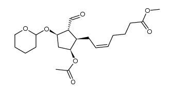 methyl (Z)-7-[(1R,2R,3R,5S)-5-acetoxy-2-formyl-3-(2-tetrahydropyranyloxy)cyclopentyl]-5-heptenate Structure