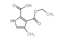 3-ethoxycarbonyl-4-methyl-1H-pyrrole-2-carboxylic acid结构式