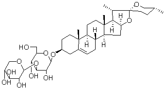 薯蓣皂苷元-3-O-β-D-木糖-(1→3) -β-D-葡萄糖苷结构式