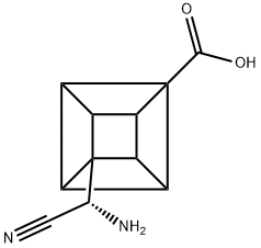 (1R,2R,3R,4r,5S,6S,7R,8S)-4-((S)-Amino(cyano)methyl)cubane-1-carboxylic acid Structure