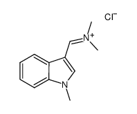 N-methyl-N-[(1-methyl-1H-indol-3-yl)methylene]methanaminium chloride结构式