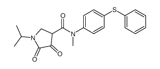 N-methyl-4,5-dioxo-N-(4-phenylsulfanylphenyl)-1-propan-2-yl-pyrrolidin e-3-carboxamide结构式
