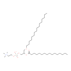 1-O-棕榈酰基-2-棕榈酰基-rac-甘油-3-磷酸胆碱结构式