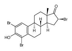 2,4,16β-tribromo-3-hydroxyestra-1,3,5(10)-trien-17-one结构式
