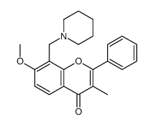 7-methoxy-3-methyl-2-phenyl-8-(piperidin-1-ylmethyl)chromen-4-one Structure