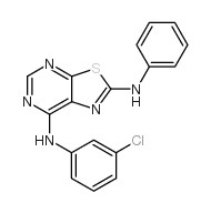 N7-(3-氯苯基)-n2-苯基噻唑并[5,4-d]嘧啶-2,7-二胺结构式