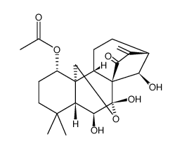 ent-1α-O-acetyl-6β,7β,14β-trihydroxy-15-oxo-7,20-epoxy-16-kaurene Structure
