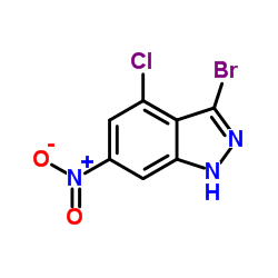 3-Bromo-4-chloro-6-nitro-1H-indazole Structure