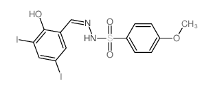 Benzenesulfonic acid,4-methoxy-, 2-[(2-hydroxy-3,5-diiodophenyl)methylene]hydrazide Structure