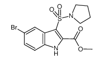 methyl 5-bromo-3-(pyrrolidin-1-ylsulfonyl)-1H-indole-2-carboxylate Structure