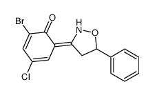 2-bromo-4-chloro-6-(5-phenyl-1,2-oxazolidin-3-ylidene)cyclohexa-2,4-dien-1-one Structure