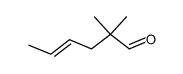 (E)-2,2-dimethylhex-4-enal Structure