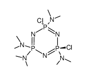 2-cis-4-dichloro-2,4,6,6-tetrakis(dimethylamino)cyclotriphosphazene结构式