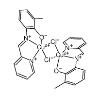 [Cu(2-(picolinylideneamino)-6-methyl-phenolato)Cl]2 Structure