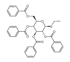 ethyl 2,3,4,6-tetra-O-benzoyl-1-deoxy-1-thio-β-D-glucopyranoside结构式