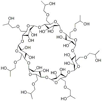 6A,6B,6C,6D,6E,6F,6G-庚基-O-(2-羟丙基)-β-环糊精结构式