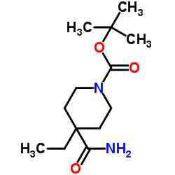 1-Boc-4-ethylpiperidine-4-carboxamide Structure