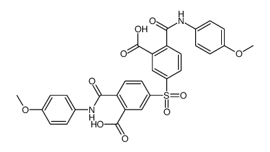 5-[3-carboxy-4-[(4-methoxyphenyl)carbamoyl]phenyl]sulfonyl-2-[(4-methoxyphenyl)carbamoyl]benzoic acid结构式