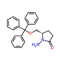 1-氨基-5-(三苯甲游基氧基甲基)吡咯烷-2-酮结构式