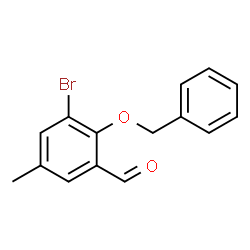 3-Bromo-5-methyl-2-(phenylmethoxy)benzaldehyde结构式