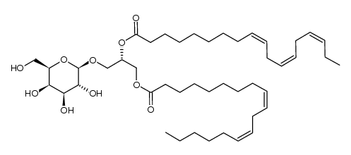 (S)-1-(((9Z,12Z)-octadeca-9,12-dienoyl)oxy)-3-(((2R,3R,4S,5R,6R)-3,4,5-trihydroxy-6-(hydroxymethyl)tetrahydro-2H-pyran-2-yl)oxy)propan-2-yl (9Z,12Z,15Z)-octadeca-9,12,15-trienoate结构式