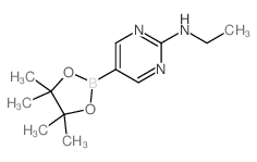 N-乙基-5-(4,4,5,5-四甲基-1,3,2-二氧硼杂环戊烷-2-基)嘧啶-2-胺结构式