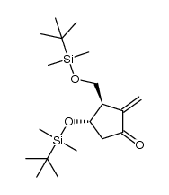 (3R,4S)-4-((tert-butyldimethylsilyl)oxy)-3-(((tert-butyldimethylsilyl)oxy)methyl)-2-methylenecyclopentanone结构式