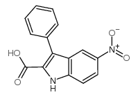 5-硝基-3-苯基-1H-吲哚-2-羧酸结构式
