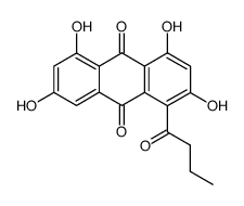 2,4,5,7-Tetrahydroxy-1-(1-oxobutyl)-9,10-anthracenedione结构式