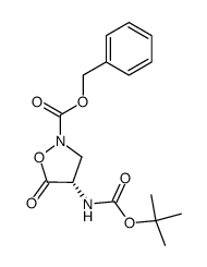 S-2-benzyloxycarbonyl-4-((tert-butoxycarbonyl)amino)-isoxazolidin-5-one Structure