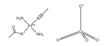 trans-[Pt(NH3)2(MeCN)(acetamidate)]ClO4结构式
