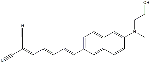 2-((2E,4E)-5-(6-((2-羟基乙基)(甲基)氨基)萘-2-基)戊-2,4-二烯-1-亚基)丙二腈结构式