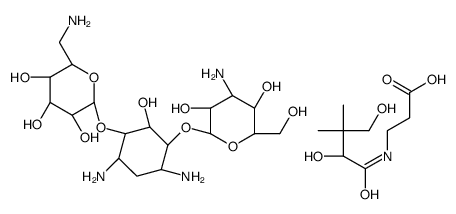 (2R,3S,4S,5R,6R)-2-(aminomethyl)-6-[(1R,2R,3S,4R,6S)-4,6-diamino-3-[(2S,3R,4S,5S,6R)-4-amino-3,5-dihydroxy-6-(hydroxymethyl)oxan-2-yl]oxy-2-hydroxycyclohexyl]oxyoxane-3,4,5-triol,3-[[(2R)-2,4-dihydroxy-3,3-dimethylbutanoyl]amino]propanoic acid Structure