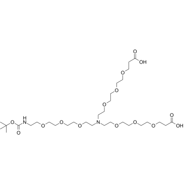 N-(Boc-PEG3)-N-bis(PEG3-acid) Structure