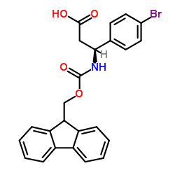 Fmoc-(S)-3-氨基-3-(4-溴苯基)丙酸结构式