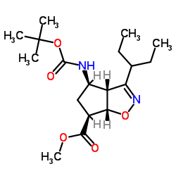 (3aR,4R,6S,6aS)-4-[叔丁氧羰基氨基]-3-(1-乙基丙基)-3a,5,6,6a-四氢-4H-环戊并[d]异恶唑-6-羧酸甲酯结构式